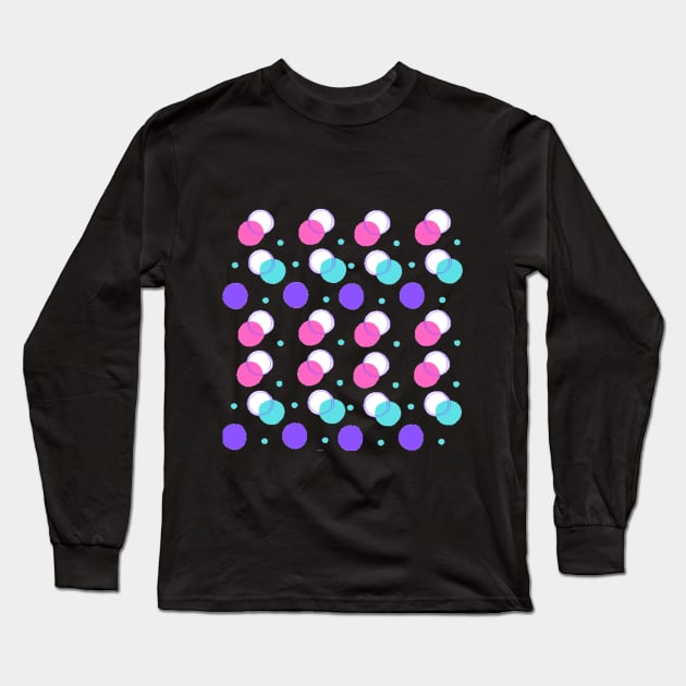 Pink and Violet circle pattern Long Sleeve T-Shirt by Shineyarts